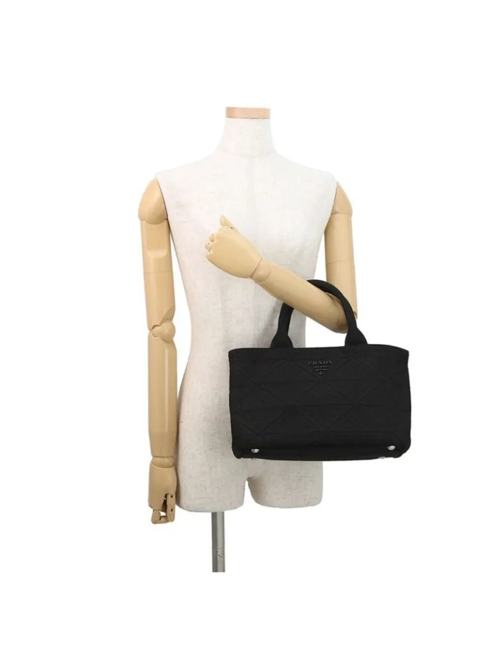 ★SOLD★ Prada Tote Canapa Canvas Black - Picture 4 of 10